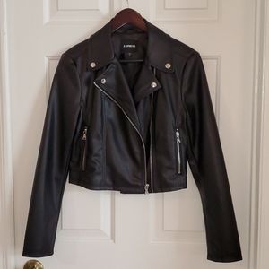Express Faux Leather Cropped Zip Moto Jacket
- S